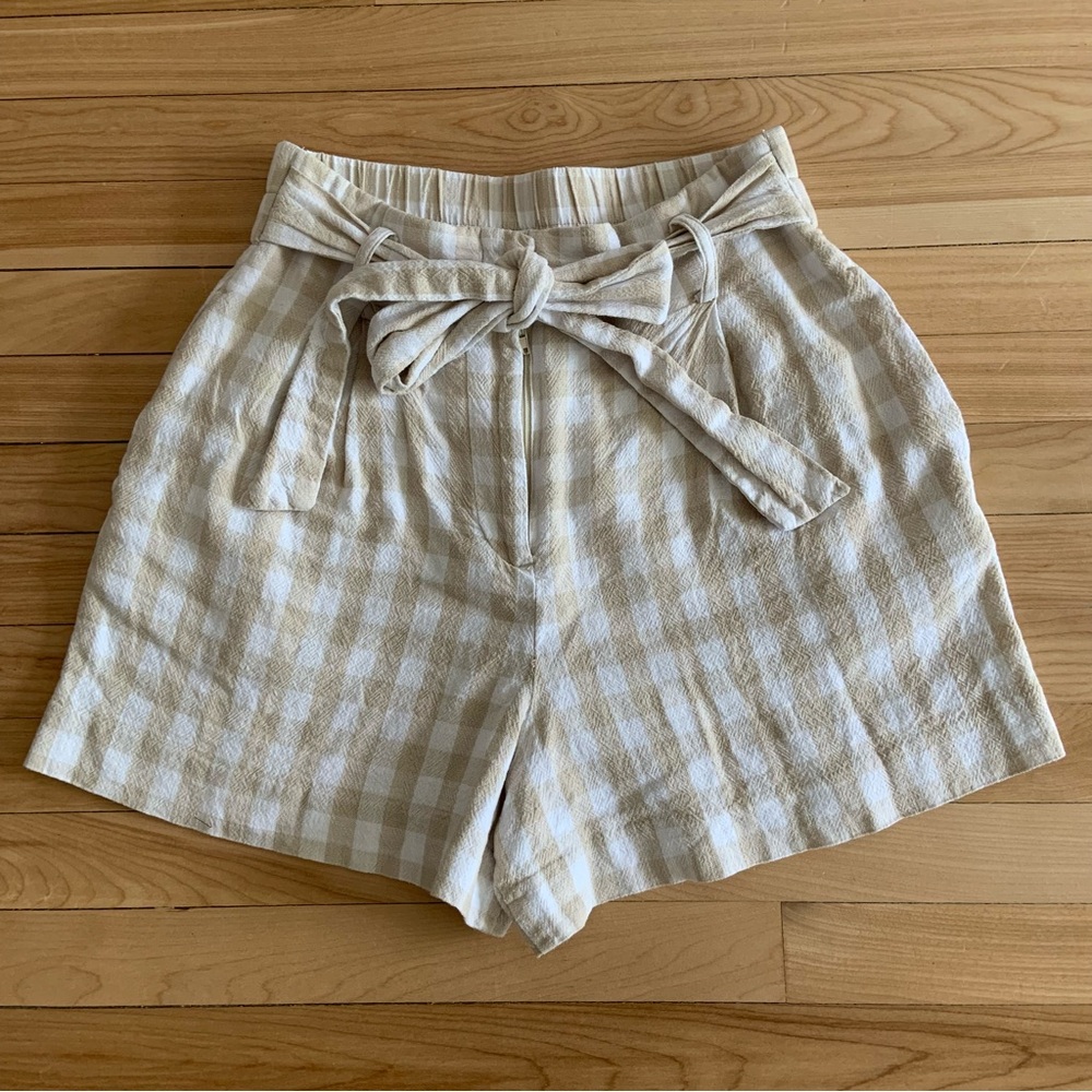 Gingham high rise shorts